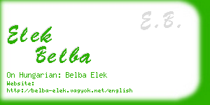 elek belba business card